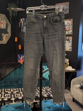 Zara  Washed Grey Slim Straight Jeans
